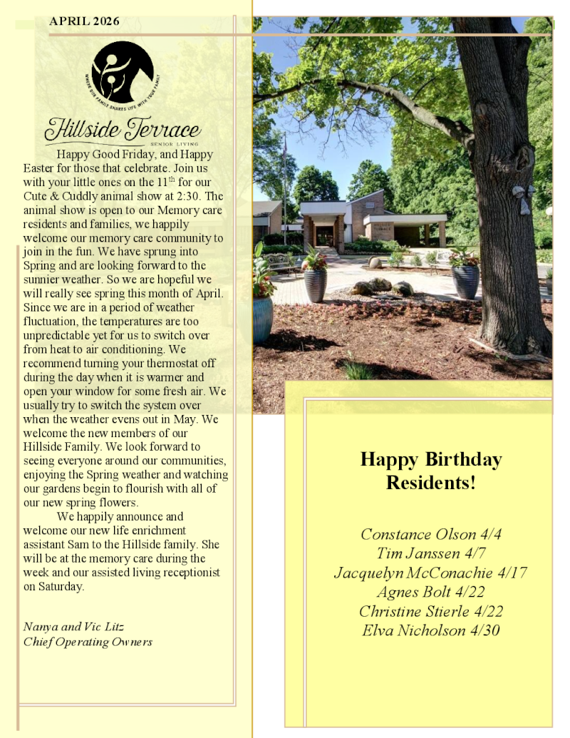 April 2026 Newsletter