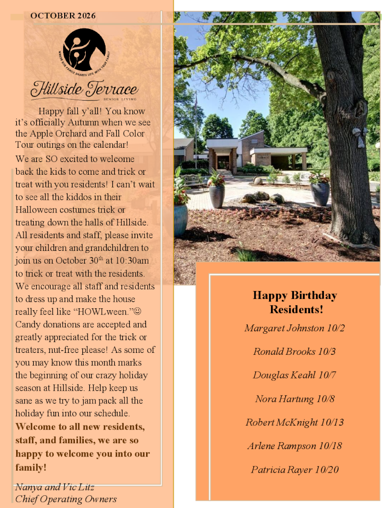 October 2026 Newsletter